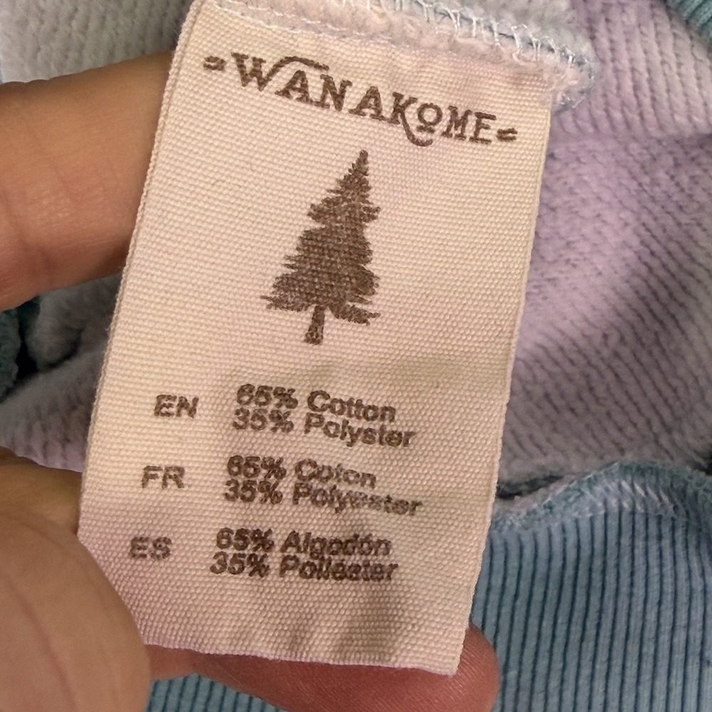 Wanakome Hoodie Sweatshirt Womens Medium Blue Tie Dye Cowl Neck Fleece Pullover - Picture 10 of 11